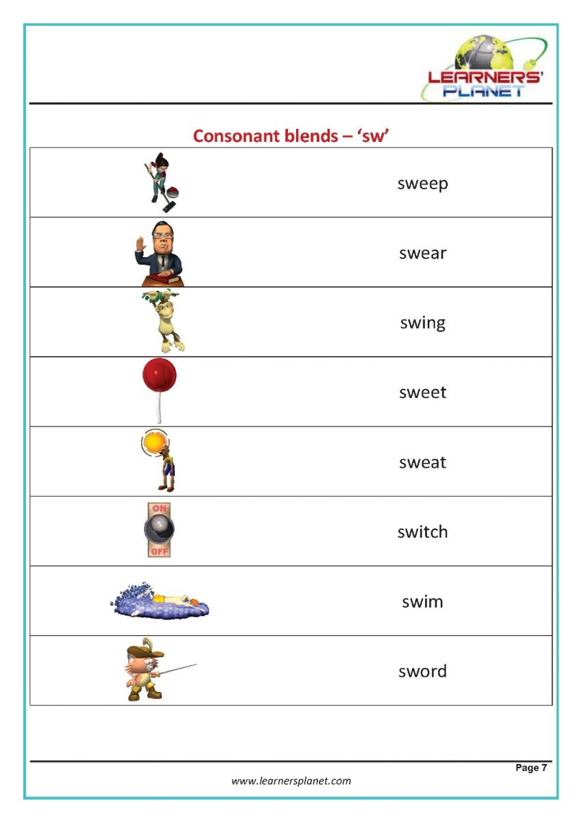 Initial consonant blends worksheet